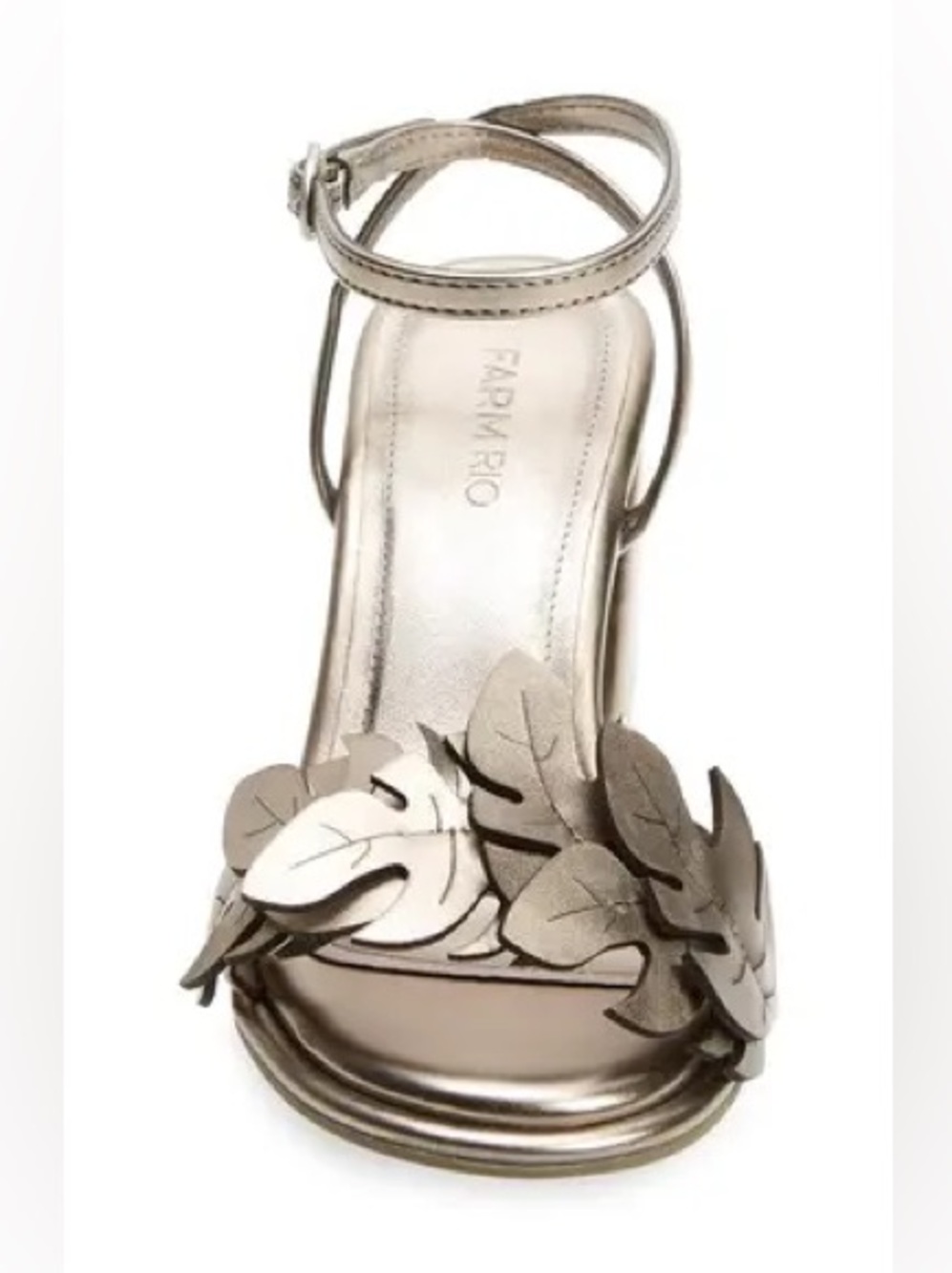 NWT FARM RIO Monstera Metallic Ankle Strap Sandal - Picture 5 of 12